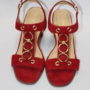 Nurture Lenna Red Suede Leather Sandals